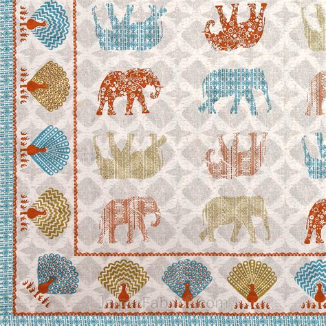 Jungle Safari Blue Double Bedsheet – JaipurFabric®