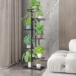 BULKWOOD 6 Tier Wrought Iron Multi-Tiered Plant Stand Pot Display Rack ...