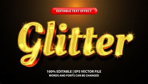 Glitter text editable text effect templates gold metal effect text ...