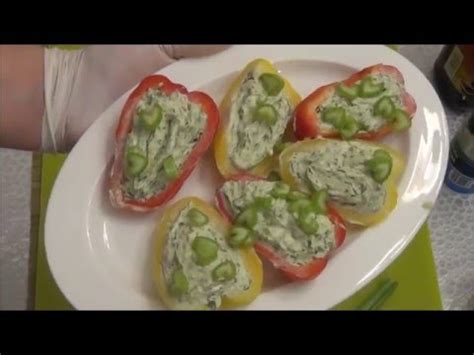 Очень вкусная Закуска!!! Перец фаршированный сыром фета. - YouTube