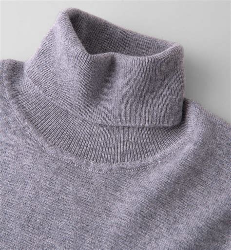 Light Grey Cashmere Turtleneck Sweater by Proper Cloth