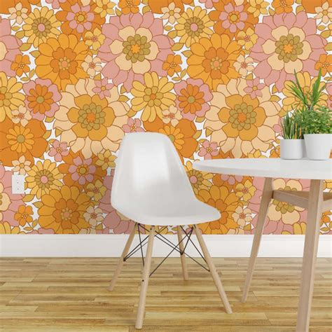 Download Retro Floral Wallpaper Interior Wallpaper | Wallpapers.com