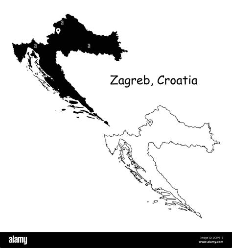 Croatia political map capital zagreb Cut Out Stock Images & Pictures - Alamy