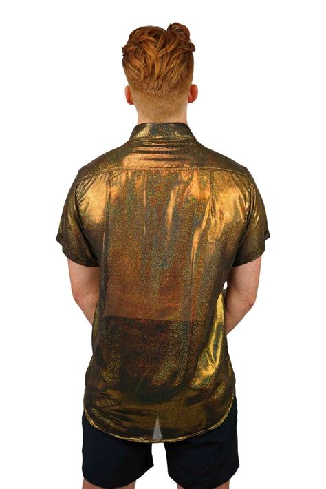 Mens Gold Button Down Shirt | Gold Dress Shirt | Love Khaos