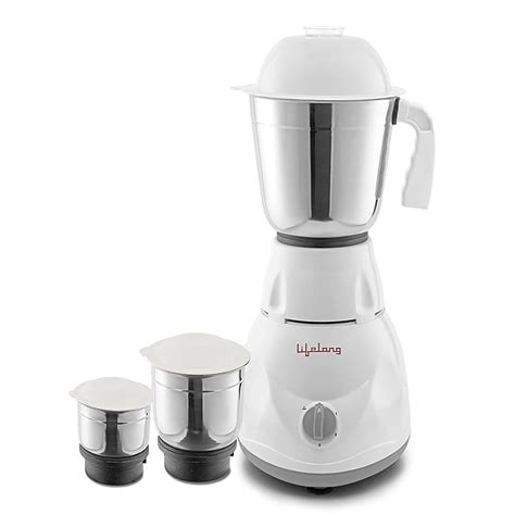 Buy Lifelong Power Pro Mixer Grinder, 500W, 3 Jars (White/ Grey) Online ...