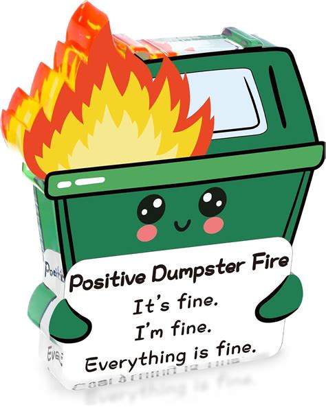 Amazon.com: Positive Acrylic Dumpster Fire Desk Decor Accessories ...