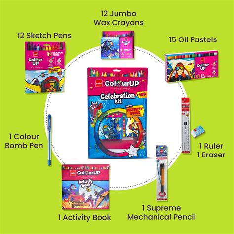 Cello ColourUP Celebration Kit Mega Gift Pack | Kids Colouring Set | 1 ...