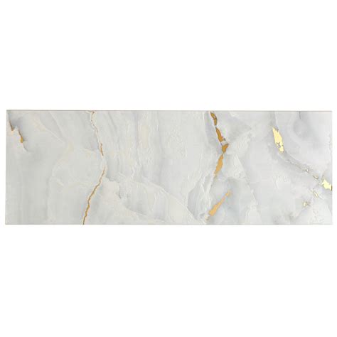 Empress Gold Polished White Ceramic Tile | Floor and Decor