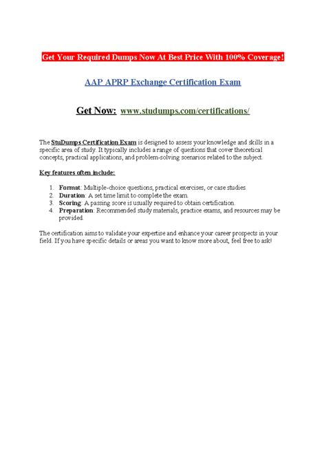 AAP APRP Exchange Certification Exam - Get Your Required Dumps Now At ...