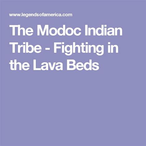 Modoc Tribe Lava Beds History & Culture
