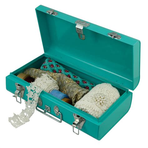 Elan Vintage Storage Trunk, Decorative Box (Long, Aqua) – Living with Elan