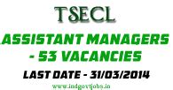 TSECL Recruitment 2014 Assistant Manager (53 Vacancies)