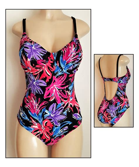 Floral Underwire One Piece Swimsuit: Low Back, Long Torso, Custom Made ...