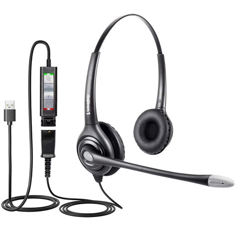 VoiceJoy USB Headset with Quick Disconnect Adapter Computer Headset ...