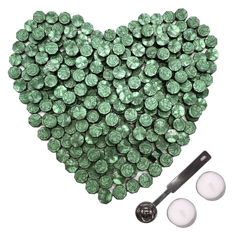 Botokon Pine Green Sealing Wax, 150 Pieces Octagon Envelope Sealing Wax ...