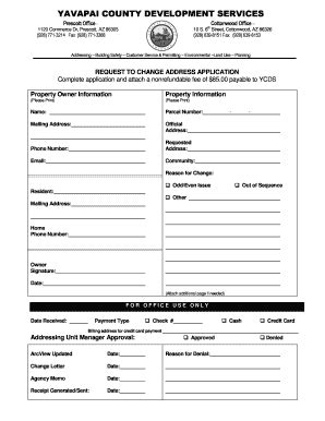 Fillable Online yavapai Address Change Request Form - Yavapai County ...