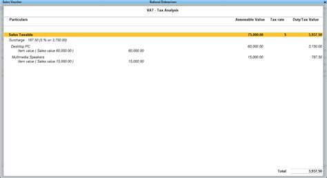 Taxable Sales in TallyPrime (VAT)