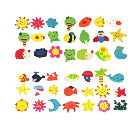Buy R H lifestyle Colourful Wooden Fridge Magnets Refrigerator Stylish ...