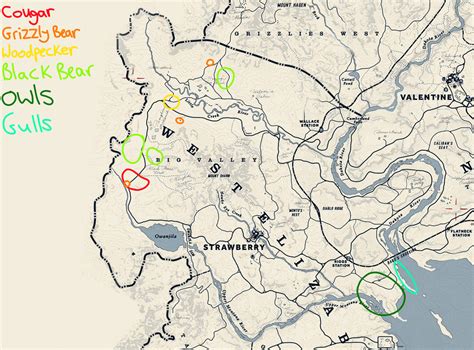 Image result for RDR2 All Animals Map