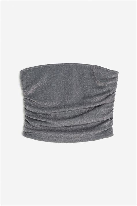 Women's Dark grey Glittery tube top | H&M IN