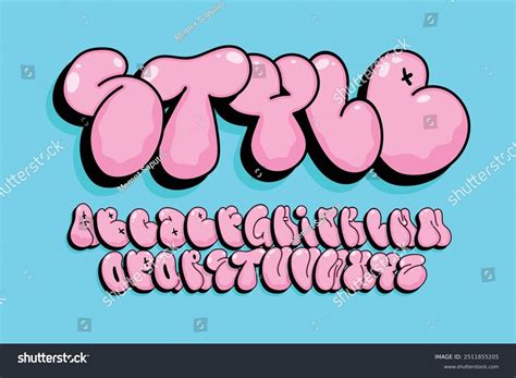 Alphabet In Graffiti Bubble Letters