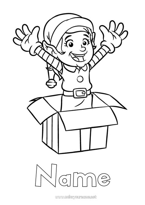 Coloring page No.383 - Christmas elves Christmas Elves coloring pages