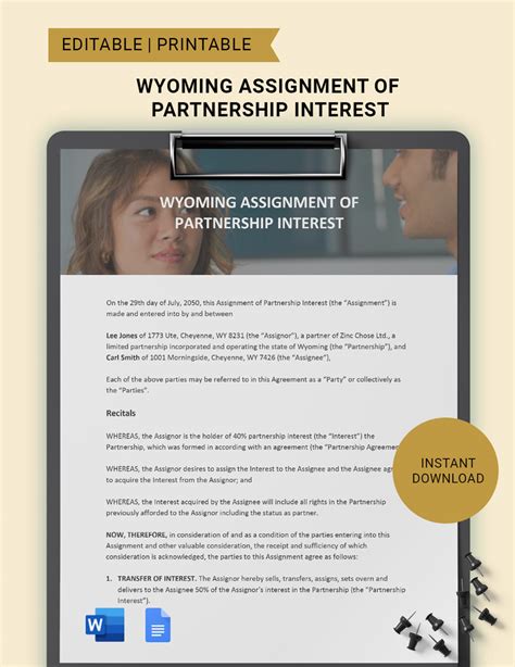 General Partnership Assignment Template 的图像结果
