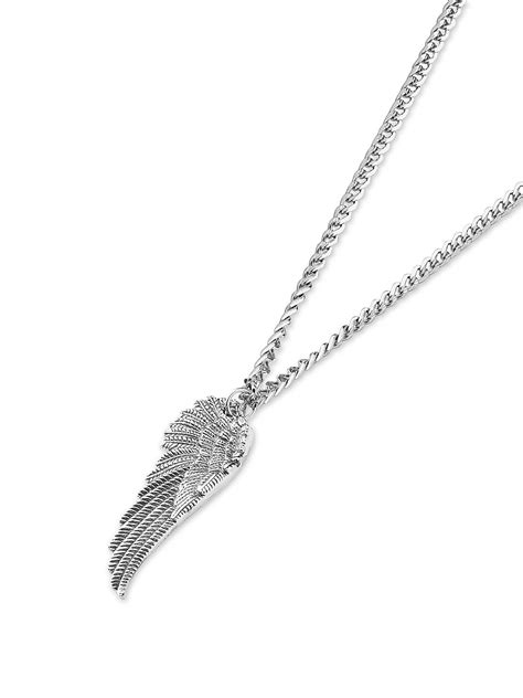 Buy Silver Plated Wing Charm Men Necklace@ Best Price