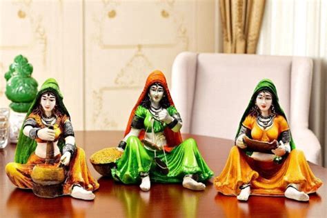 Traditions of Rajasthani : Set of 3 Ladies Doing Different Activities ...