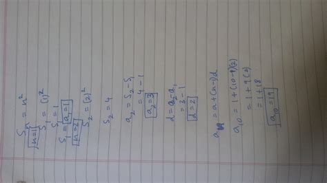 If the sum of first n terms of an AP is n2, then find its 10th term ...