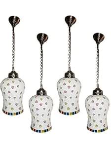 Buy Somil Pendant Ceiling Light, Hanging Lamp of Multicolour Glass ...