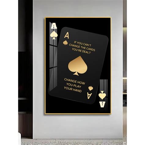 Buy The Next Decor Luxe Ace of Spades Glass Finish Vertical Wall Art Online