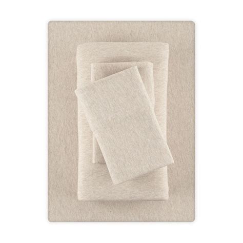 Mainstays Extra Soft Adult Jersey Bed Sheet Set, Queen, Oatmeal, 4 ...