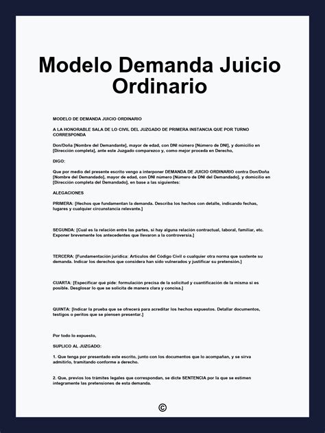 Modelo Demanda Juicio Verbal Con Abogado In English