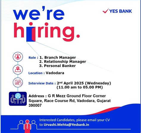 Yes - We are Hiring. Exciting career in banking industry awaits a good talent where you can have ...