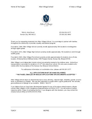 Fillable Online High School Home Page / Overview - Allen Village School ...