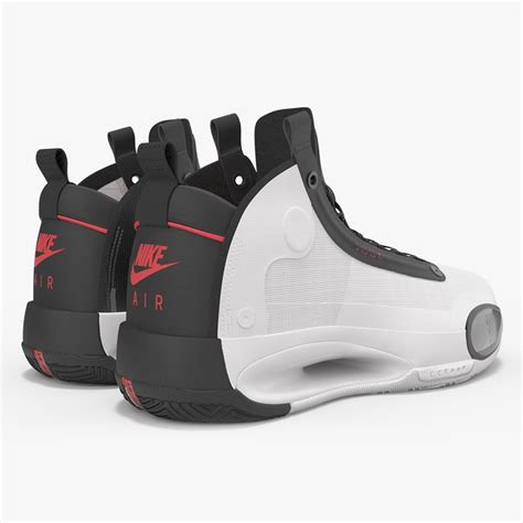 Nike Air Jordan 34 XXXIV Bred White Black Red 3D Model $49 - .3ds .blend .c4d .fbx .max .ma .lxo ...