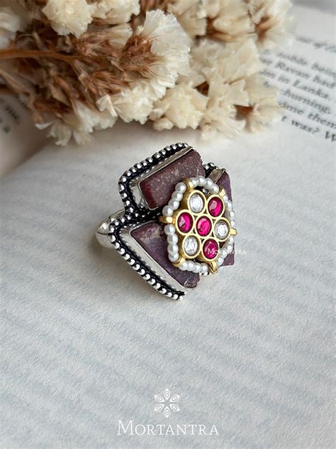 Pink Color Mishr Ring - MR-RNG26WP – Mortantra