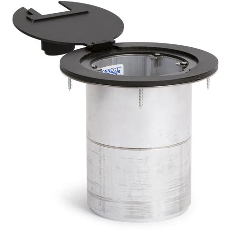 Round Poke Thru Recessed Floor Box, 4 Power - Black – Floor Box Outlet