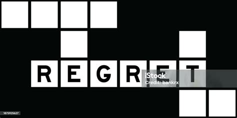 Alphabet Letter In Word Regret On Crossword Puzzle Background Stock ...