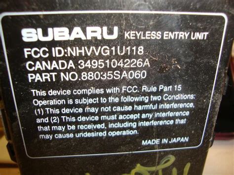 Image result for Keyless Entry Programing for 06 Forester