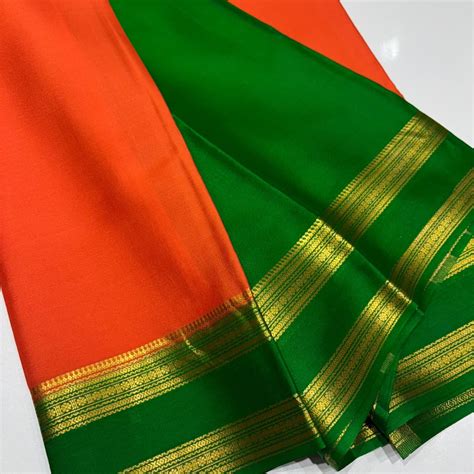 Pure Mysore Silk Saree | Double Bentex Border | Raj Silk Villa