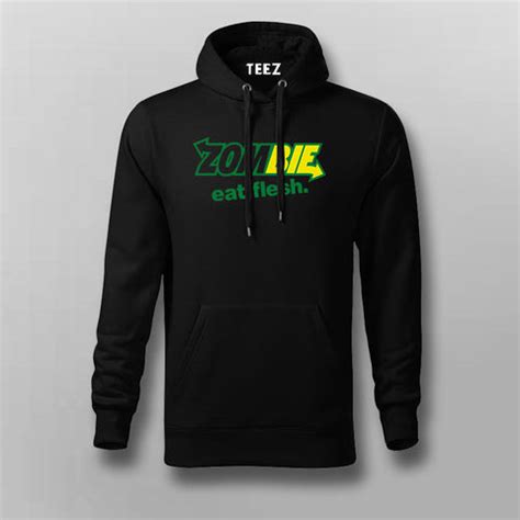 Zombie Eat Flesh Funny Hoodies For Men – TEEZ.in