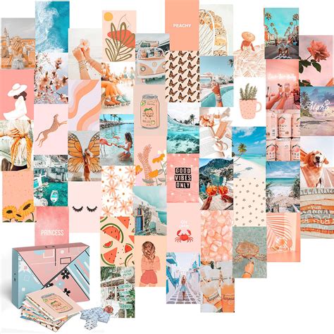 Koll Decor Teal And Peach Wall Decor Aesthetic Wall Images | Desertcart ...