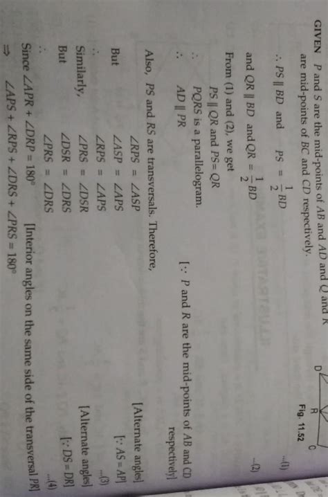 Abcd is a rhombus and p q r s are the midpoints of the sides show that ...