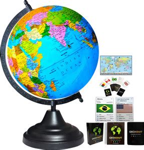 Glasso Globe Hight 12", Diameter 8"=20.32 cm, 52 Country Trump Cards ...