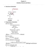 Revision Notes: Alcohols, Phenols and Ethers - Chemistry Class 12 ...