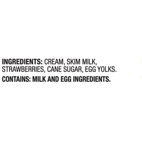 Haagen-Dazs Ice Cream, Strawberry-Ingredients
