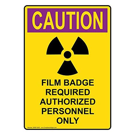 Compliancesigns Vertical Plastic Osha Radiation Caution Film Badge ...