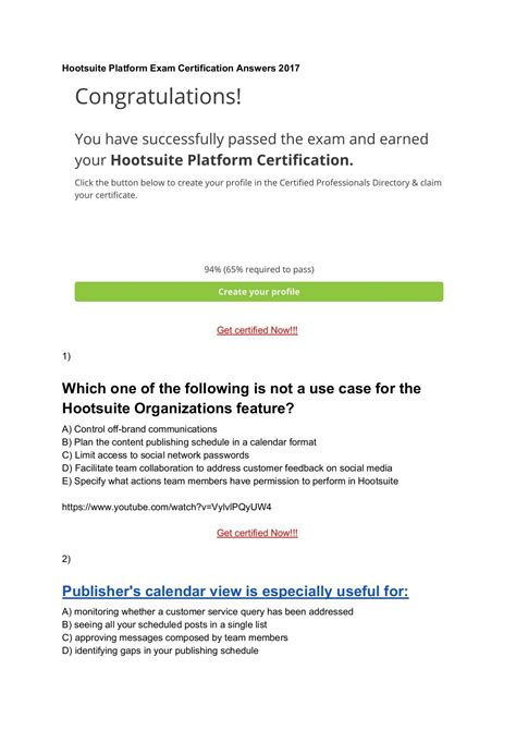 Certification Exam Answers — Teletype
